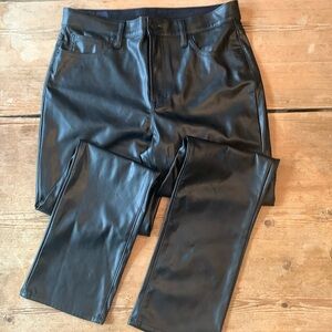 NWOT GAP Black “ high rise vintage slim” fit vegan leather pants